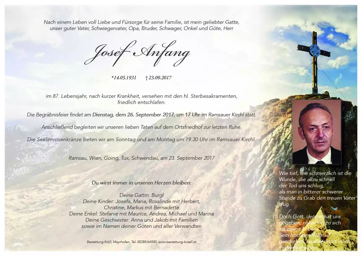 Parte von Josef Anfang